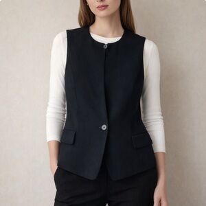 Giorgio Armani Vintage Women's Black Two Button Vest 90s Y2K